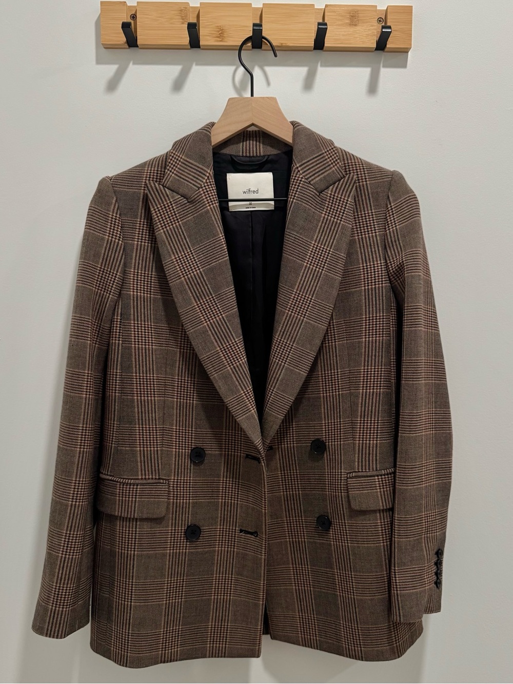Wilfred Plaid Double Breasted Blazer